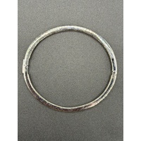 Ladies 925 Sterling Silver Gemstone Hinged Bangle