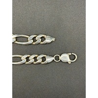 Unisex 925 Sterling Silver Figaro Link Bracelet