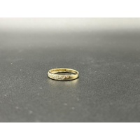 Ladies 9ct Yellow Gold Diamond Vintage Pattern Band Ring