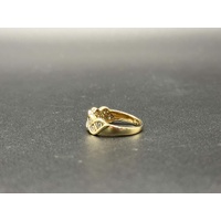 Ladies 9ct Yellow Gold Twist Pattern Diamond Ring