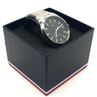 Tommy Hilfiger Mens Watch Green Dial Stainless Steel Band TH.303.1.14.3750