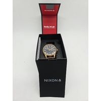 Nixon Sentry Solar Stainless Steel All Gold Black A1346-510-00 Mens Watch