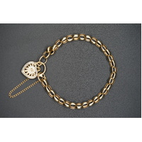 Ladies 9ct Yellow Gold Oval Belcher Link Bracelet