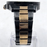 MEGALITH Wolf Men's Quartz Watch Black Gold Stainless Steel Bracelet 3ATM