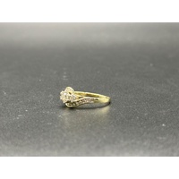 Ladies 9ct Yellow Gold Natural Diamond Ring