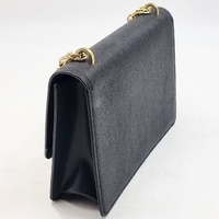 Ted Baker Joanaa Bow Detail Crossbody Bag Black Saffiano Faux Leather Gold Chain Shoulder