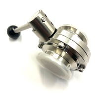 2" SS304 Stainless Steel 3 Position Pull Handle Butterfly Valve Tri Clamp Sanitary 64 Gauge