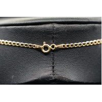 Ladies 9ct Yellow Gold Curb Link Chain & Cross Pendant 