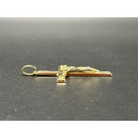 Unisex 9ct Yellow Gold Religious Crucifix Pendant