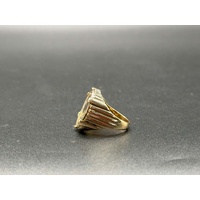 Mens 22ct Yellow Gold Round Sovereign Coin Set In 9ct Ring
