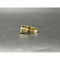 Mens 9ct Yellow Gold Diamond Signet Ring