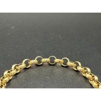 Ladies 9ct Yellow Gold Round Belcher Link Bracelet