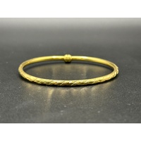 Ladies 18ct Yellow Gold Round Bangle