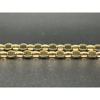 Ladies 9ct Yellow Gold Oval Belcher Link Necklace
