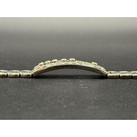 Unisex 14ct White Gold Diamond Fancy Link Bracelet