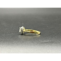 Ladies 9ct Yellow Gold Diamond Halo Ring