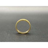 Unisex 22ct Yellow Gold Lazer Cut Pattern Ring
