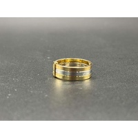 Ladies 18ct Three Tone Gold Stack Ring 