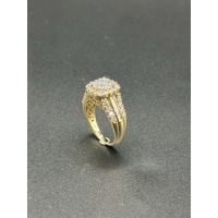 Ladies 14ct Yellow Gold Diamond Cluster Ring