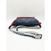 Michael Kors Pebbled Leather Sling Belt Bag Red Navy Blue Bum Bag
