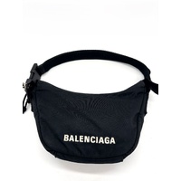 Balenciaga Wheel Logo Belt Bag Black Crossbody Bum Waist Pouch + COA
