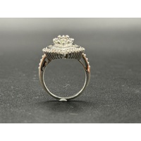 Ladies 10ct White Gold Diamond Cluster Multi-Halo Ring