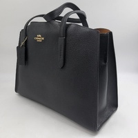 Coach Charlie Carryall 25137 Black Pebble Leather Handbag with Strap
