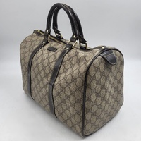 Authentic Gucci GG Supreme Joy Medium Boston Bag Beige Ebony Handbag 