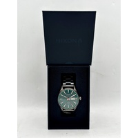 NIXON Sentry Solar Stainless Steel Silver Jasper 40mm Watch 10ATM