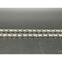 Unisex 925 Sterling Silver Square Curb Link Necklace
