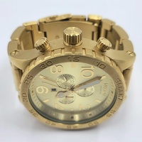 NIXON The 51-30 Chrono Gold Tone Mens Watch 300M Stainless Steel 