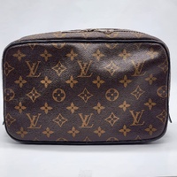 Louis Vuitton Monogram Trousse De Toilette Brown Canvas Cosmetic Bag + COA