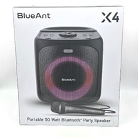 BlueAnt X4-BK 50W Portable Bluetooth Party Speaker Black with Microphone