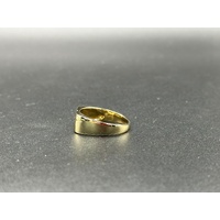 Mens 9ct Yellow Gold Diamond Signet Ring