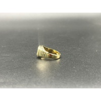 Mens 9ct Yellow Gold Diamond Signet Ring