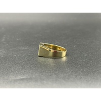 Mens 9ct Yellow Gold Diamond Signet Ring