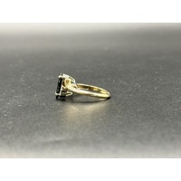 Ladies 18ct Yellow Gold Blue Sapphire & Diamond Ring