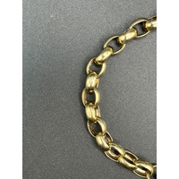 Ladies 9ct Yellow Gold Oval Belcher Link Bracelet