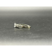 Ladies 14ct White Gold Cubic Zirconia Solitaire Ring