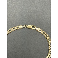 Unisex 9ct Yellow Gold Double Curb Link Bracelet