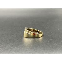 Mens 9ct Yellow Gold Diamond Signet Ring