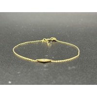 Ladies 14ct Yellow Gold Blue & White Stone Evil Eye Bracelet