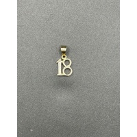 Ladies 9ct Yellow Gold Diamond Number 18 Pendant