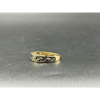 Men’s 10ct Yellow Gold 0.04ct Diamond Vine Pattern Ring