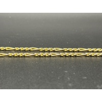 Unisex 10ct Yellow Gold Figaro Link Necklace