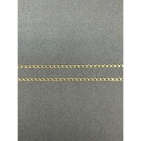Unisex 9ct Yellow Gold Curb Link Chain with Cross Pendant