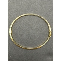 Ladies 18ct Yellow Gold Oval Hinged Bangle