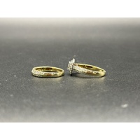 Ladies 9ct Yellow Gold Diamond Bridal Ring Set