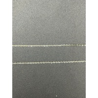 Ladies 18ct White Gold Cable Link Chain & Diamond Dangle Pendant