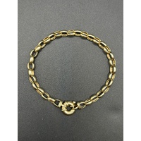 Ladies 9ct Yellow Gold Oval Belcher Link Bracelet